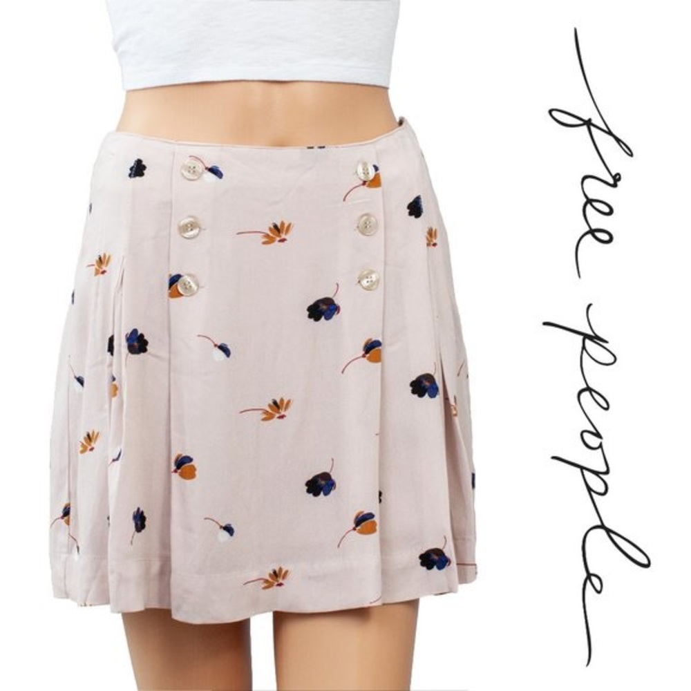 NWOT Free People Floral Mini Skirt